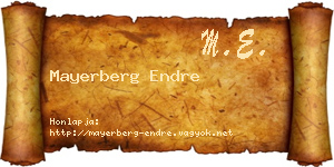 Mayerberg Endre névjegykártya